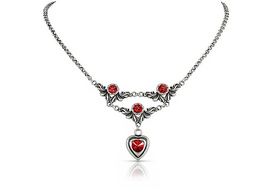 LUISIA® Kette mit Anhänger Halskette "Isabel" mit Premium Kristall Herz (in günstig online kaufen