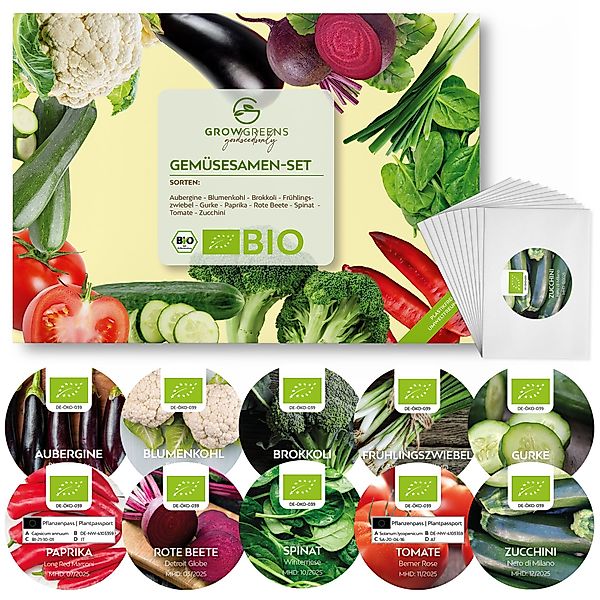 Growgreens Gemüsesamen BIO Gemüsesamen Set (10 günstig online kaufen