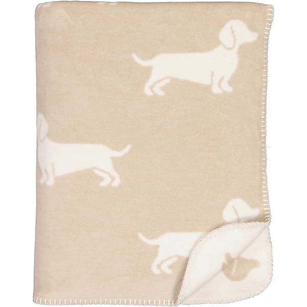 Wohndecke Decke We Love Dogs Dackel Natur Beige (150x200cm), Cawö günstig online kaufen