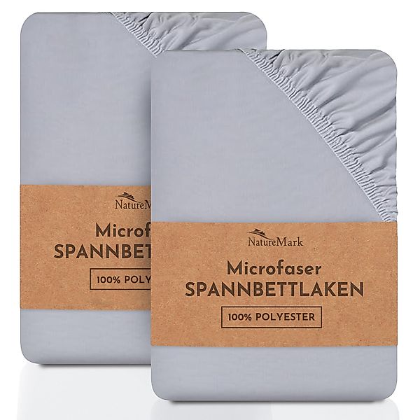 NatureMark Spannbettlaken Mikrofaser Spannbetttuch, Polyester, Gummizug: günstig online kaufen