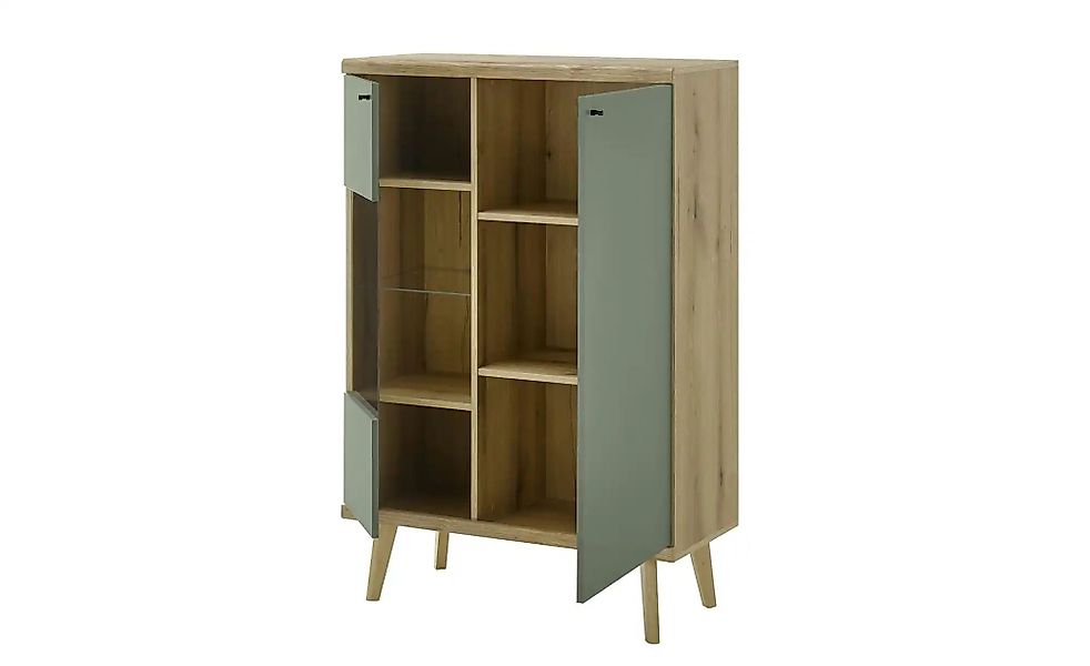Vitrine   ¦ holzfarben ¦ Maße (cm): B: 90 H: 134 Schränke > Vitrinen - Höff günstig online kaufen
