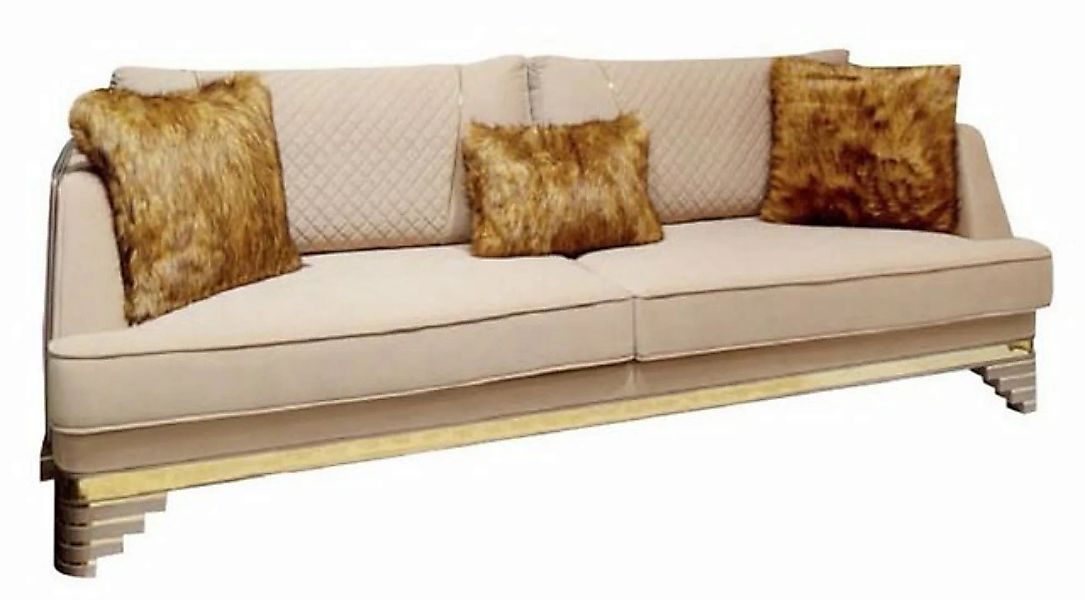 Casa Padrino Sofa Luxus Art Deco Sofa Beige / Lila / Grau / Gold - Edles Wo günstig online kaufen