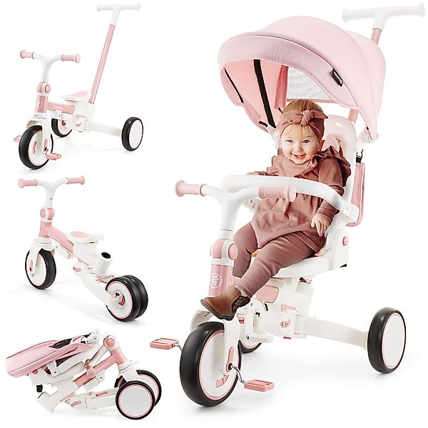 HyperMotion Dreirad Kinderroller mit Schubstange, Verdeck günstig online kaufen