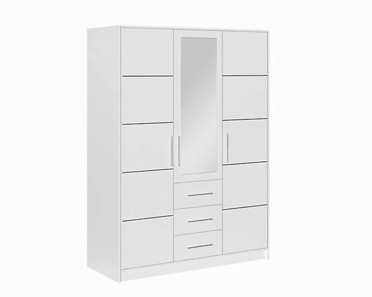 Deine Möbel 24 Kleiderschrank LABOO Drehtürenschrank 150 200 240 cm Weiss m günstig online kaufen