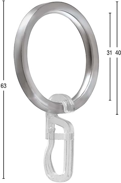 GARESA Gardinenring »Ring mit Haken«, (20 St.), für Durchmesser bis 20mm, A günstig online kaufen