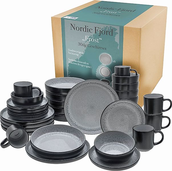 CreaTable Kombiservice »Nordic Fjord«, (Set, 30 tlg.), je 6 Speiseteller, S günstig online kaufen