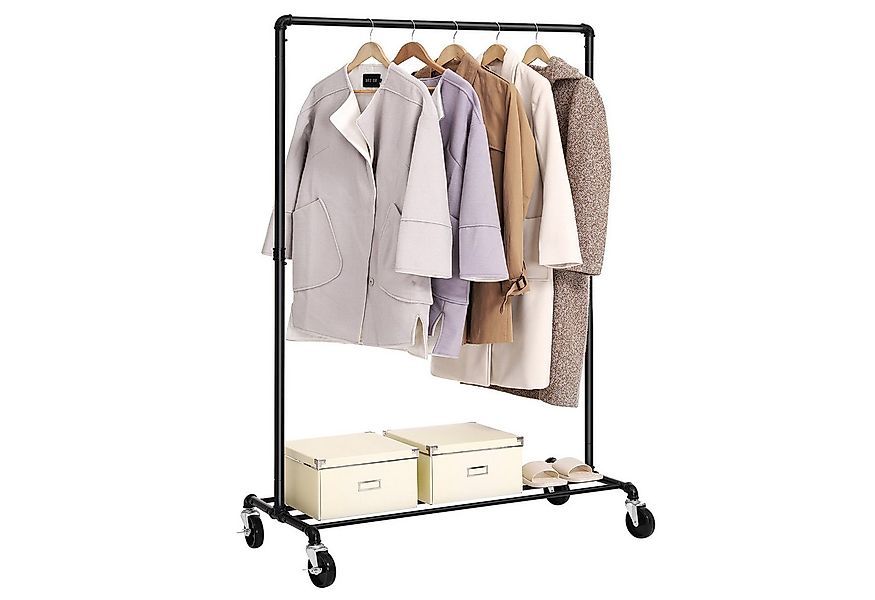 SONGMICS Kleiderständer, mit Rollen, Kleiderstange und Ablage, bis 90 kg günstig online kaufen