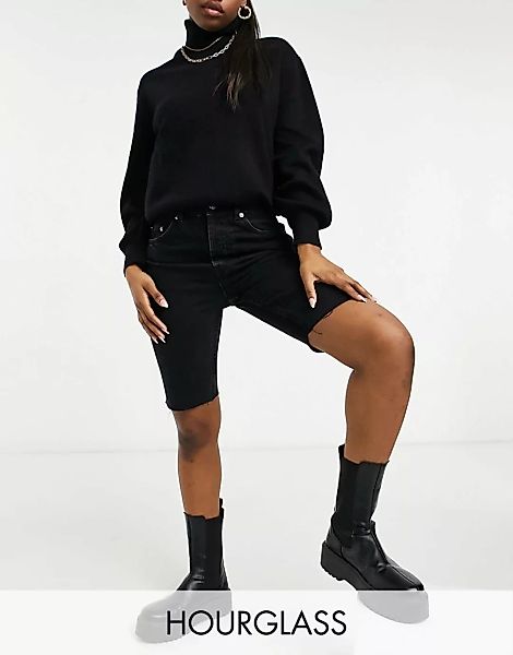 ASOS DESIGN Hourglass – Longline-Jeansshorts im Stil der 90er aus Bio-Baumw günstig online kaufen