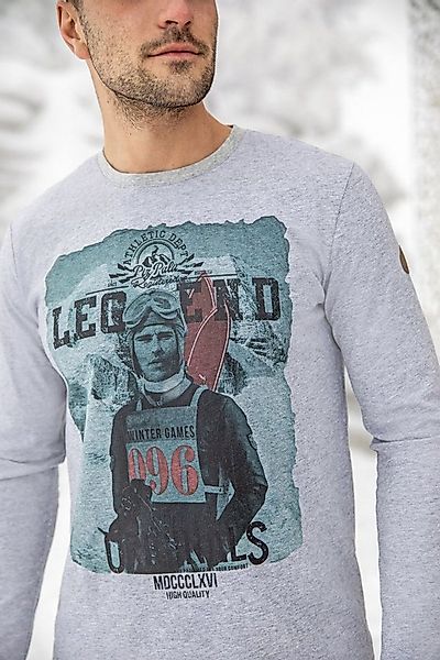 Piz Palü Langarmshirt Herren Pullover "Unterhaching" mit Skifahrer Print, - günstig online kaufen