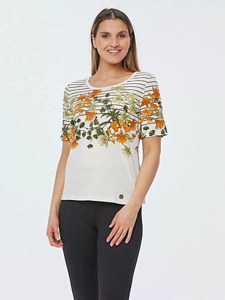 Georg Stiels T-Shirt Rundhalsshirt koerpernah mit Blütenmuster günstig online kaufen