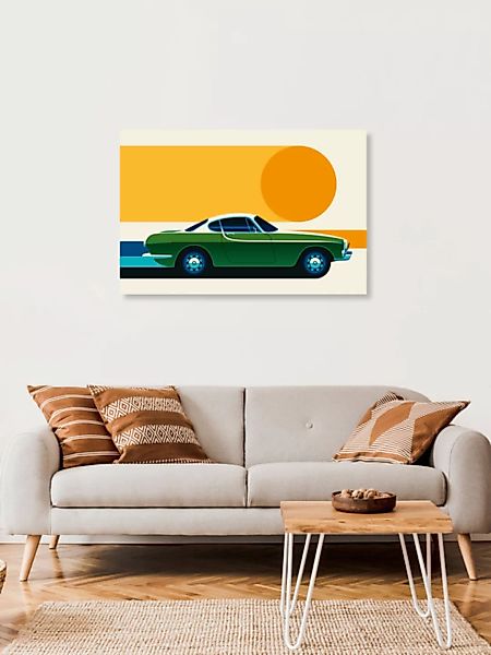Poster / Leinwandbild - Green Vintage Sportscar #3 günstig online kaufen