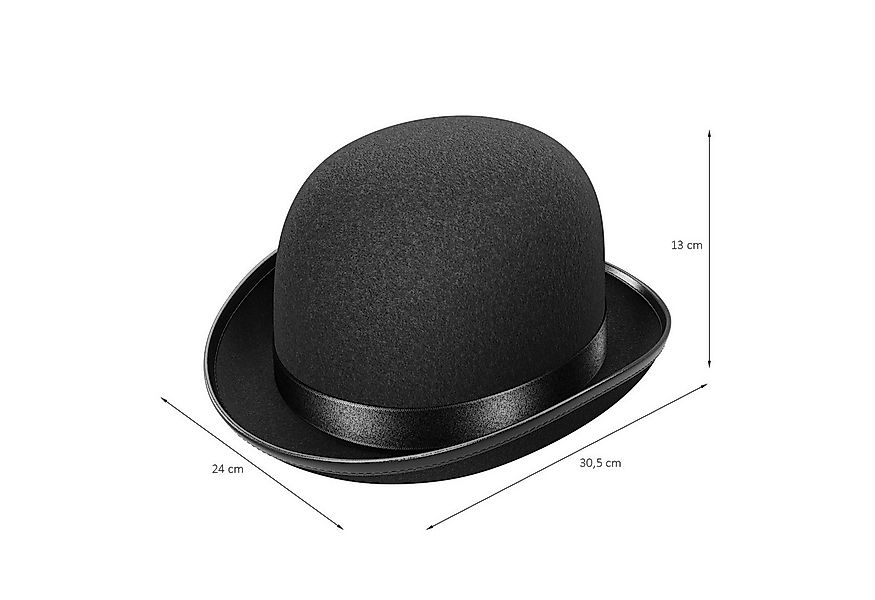 Wellgro Zylinder 4x Hut Melone schwarz mit Satinband für Erwachsene günstig online kaufen