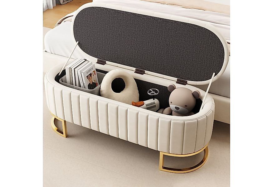 Flieks Polsterbank, Stauraum Polsterhocker Fußbank Sofabank 120x40x43cm Sam günstig online kaufen