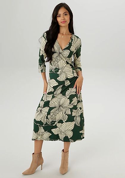 Aniston SELECTED Jerseykleid, mit V-Ausschnitt in Wickel-Optik - NEUE KOLLE günstig online kaufen