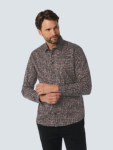 NO EXCESS Langarmhemd No Excess Stretch All-Over Print Shirt günstig online kaufen