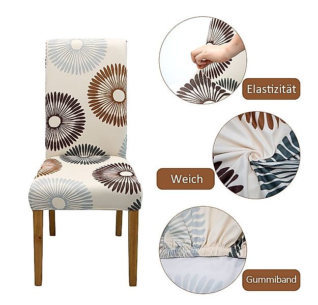 Vivi Idee Stuhlbezug Stuhlhussen 4/6er Set Spannbezug für Esszimmerstühle S günstig online kaufen