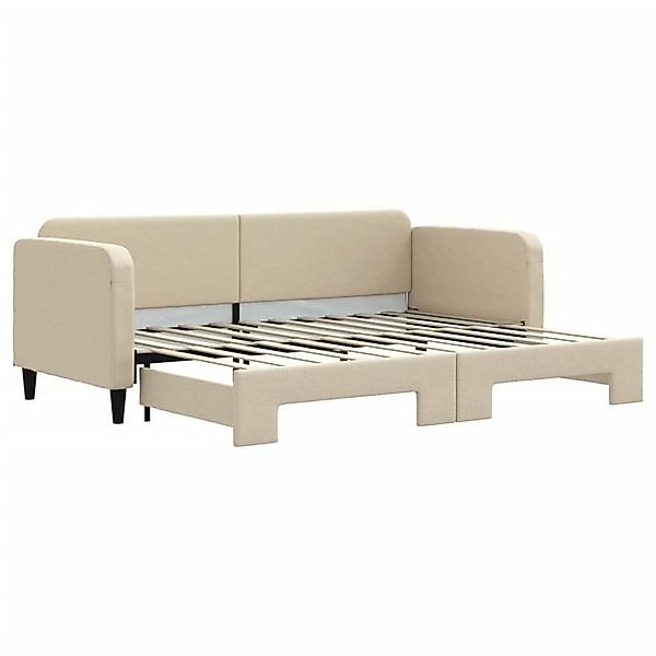 vidaXL Bett Tagesbett Ausziehbar Creme 80x200 cm Stoff günstig online kaufen