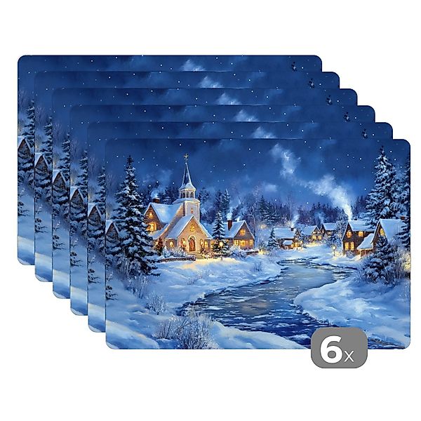 MuchoWow Platzset Winterabend - Weihnachtsdorf - günstig online kaufen