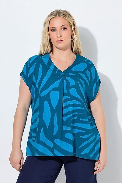 Ulla Popken Tunika Tunika Limetten Oversized V-Ausschnitt Halbarm günstig online kaufen