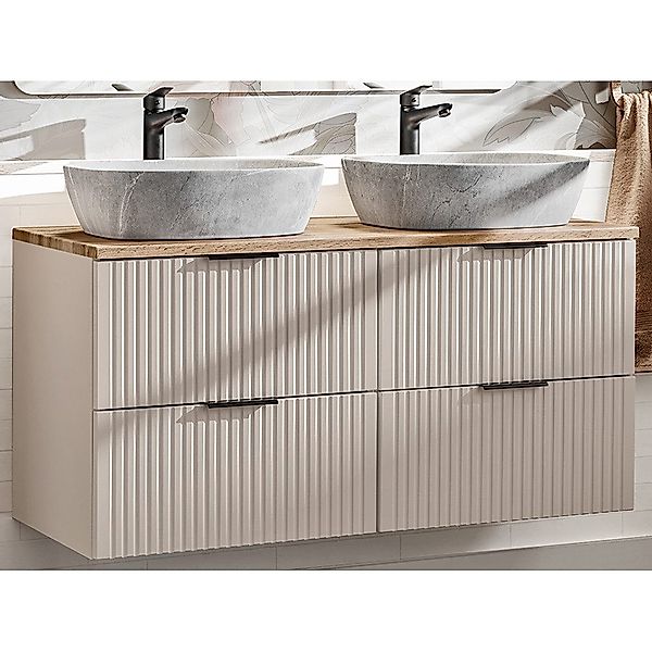 Lomadox Doppelwaschtisch ADELAIDE-56-CASHMERE, 120cm mit Keramik-Waschbecke günstig online kaufen