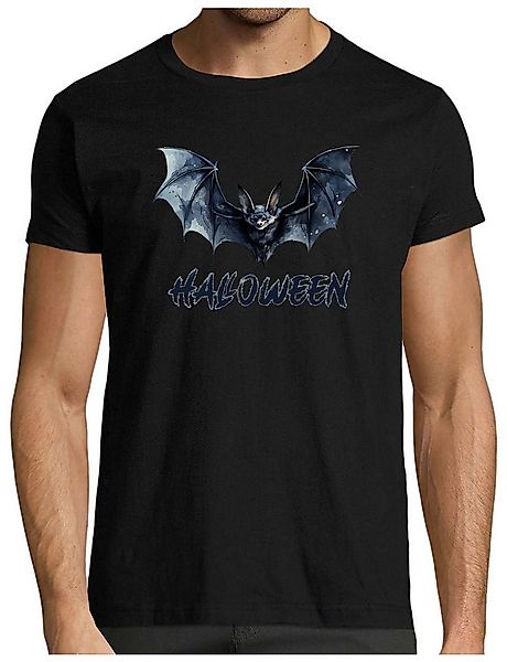 MyDesign24 T-Shirt Herren Halloween Shirt - Fledermaus Brustprint Baumwolls günstig online kaufen