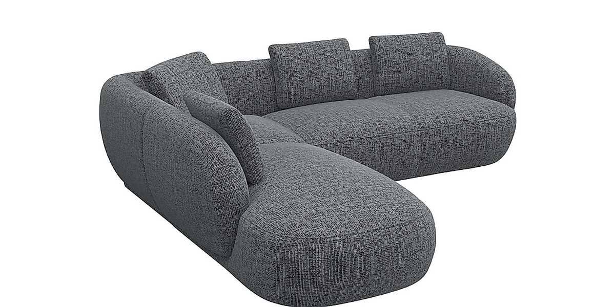FLEXLUX Ecksofa »Torino, rund, L-Form, Sofa-Ecke mit Ottomane«, Modernes, o günstig online kaufen