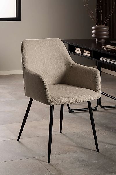 ACTONA GROUP Esszimmerstuhl "Lizzy Armlehnstuhl" () Stoff, schwarze Stahlbe günstig online kaufen