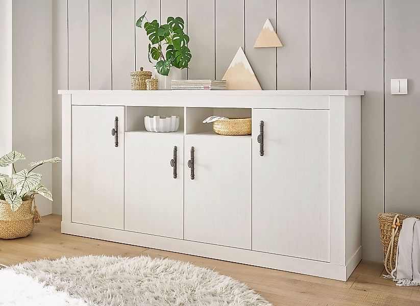 Home affaire Sideboard "RAVENNA", im romantischen Landhausstil, Griffe aus günstig online kaufen