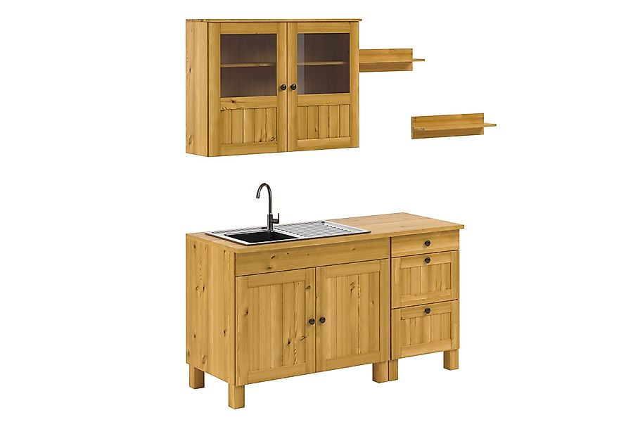 Home affaire Pantryküche "Alby2" Set, Breite 150 cm, Kiefer massiv, ohne E- günstig online kaufen