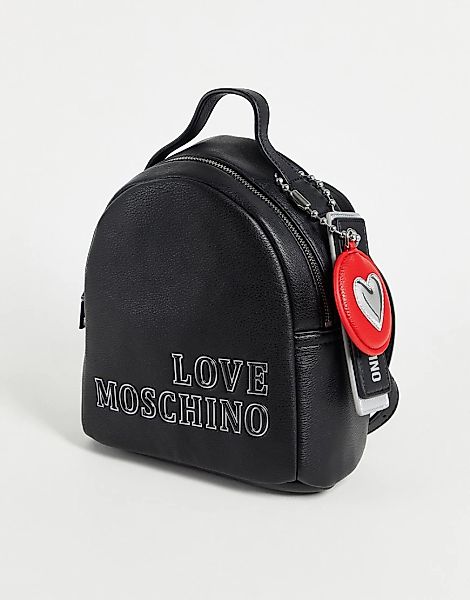 Love Moschino – Rucksack in Schwarz mit großem Logo günstig online kaufen