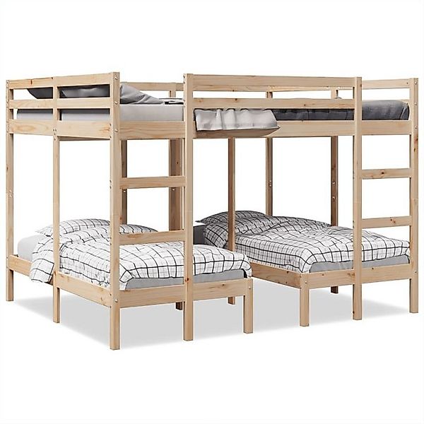 vidaXL Bett, Dreifach-Etagenbett 160x200/80x160 cm Massivholz Kiefer günstig online kaufen