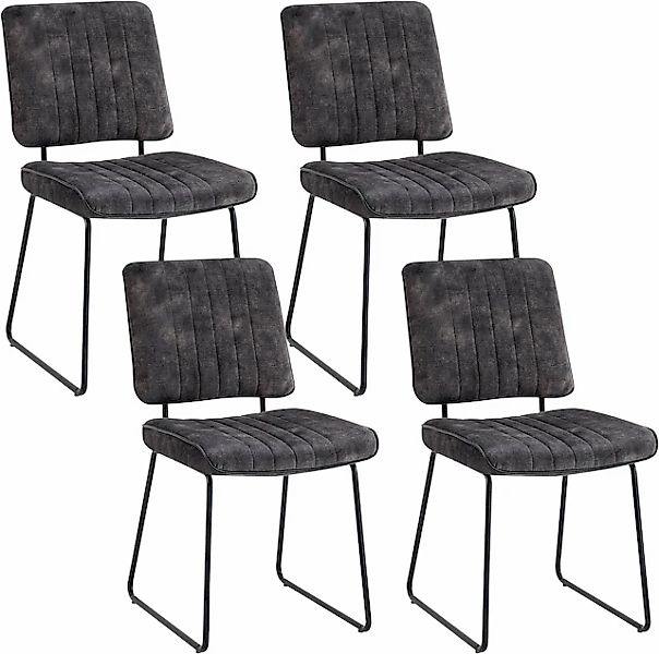 byLIVING Kufenstuhl »Liam 4er-Set« (Set) 4 Stk. Samtvelours   Vintage moder günstig online kaufen