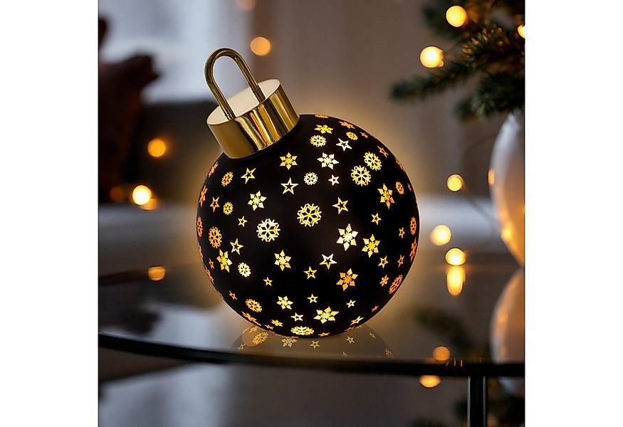 Spetebo LED-Dekofigur LED Weihnachtskugel zum Stellen matt schwarz (Anzahl, günstig online kaufen