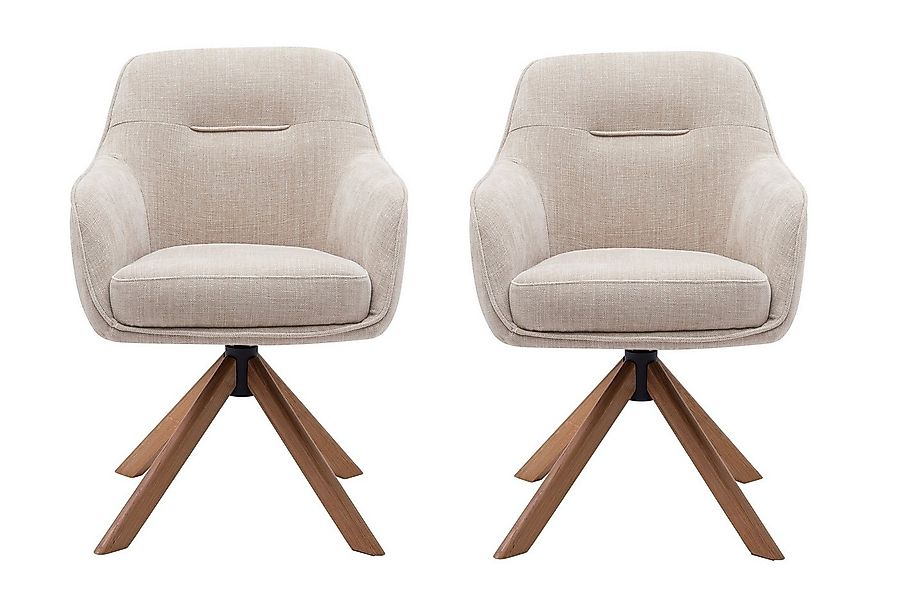 freiraum Armlehnstuhl Avola (2er-Set), (2er-Set) leinen-beige, 360° drehbar günstig online kaufen