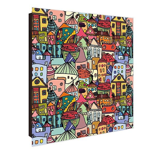 banjado Schlüsselkasten Glas Funky Town (Stahl Gehäuse, mit 50 Haken), 30 x günstig online kaufen