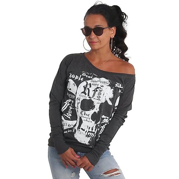 YAKUZA Langarmshirt Skull Script im Boyfriend Look günstig online kaufen