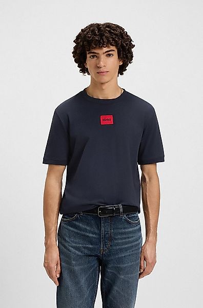 HUGO T-Shirt Diragolino Rundhalsausschnitt, Regular Fit, Logo-Label günstig online kaufen