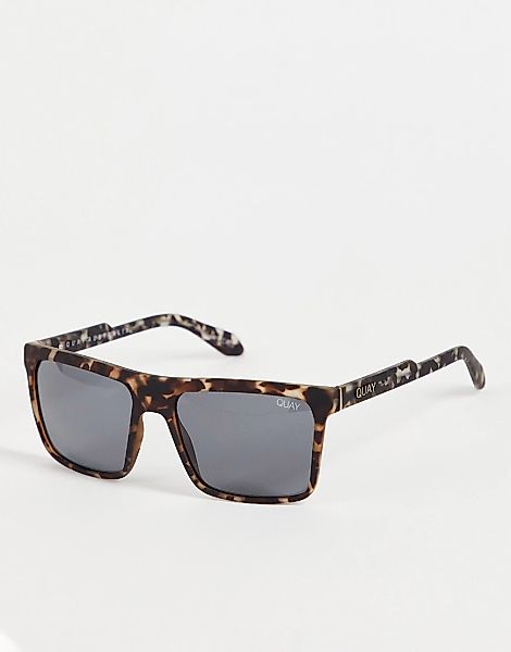 Quay – Eckige Sonnenbrille in rauchiger Schildpattoptik-Braun günstig online kaufen