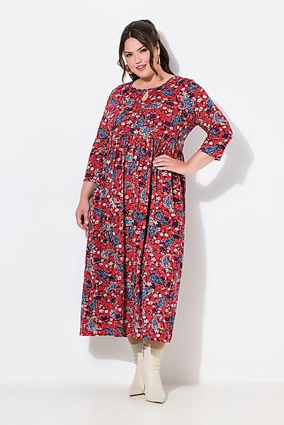 Ulla Popken Maxikleid Jerseykleid A-Linie Keyhole günstig online kaufen