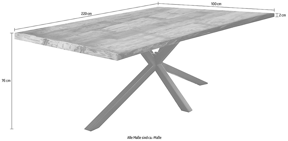 SIT Esstisch "Tops&Tables", mit Tischplatte aus Altholz mit Farbresten günstig online kaufen