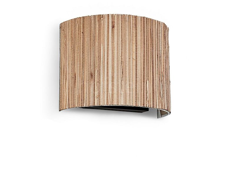 hofstein Wandleuchte moderne Wandlampe aus Metall/Seegras in Schwarz/Natur, günstig online kaufen