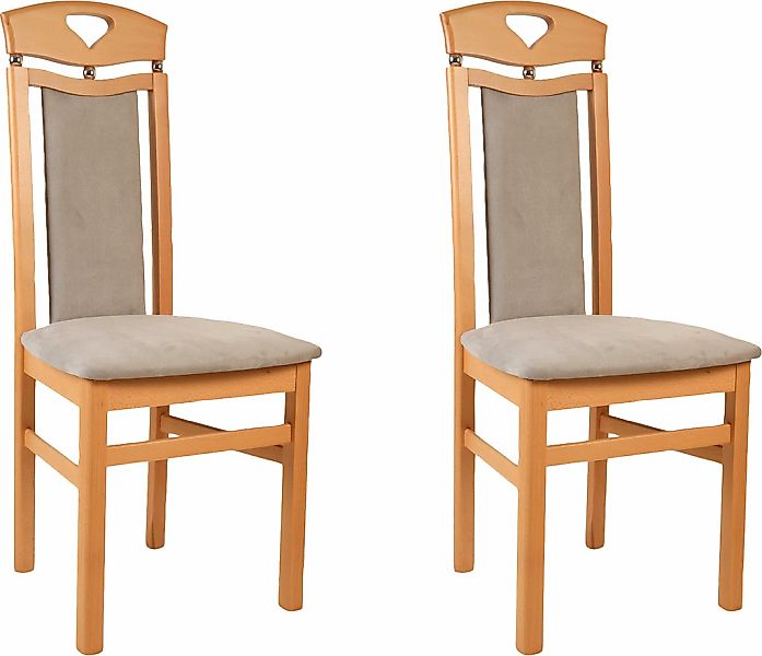 Home affaire Esszimmerstuhl "Berta Küchenstuhl" (Set) 2 Stk. Microfaser Bez günstig online kaufen