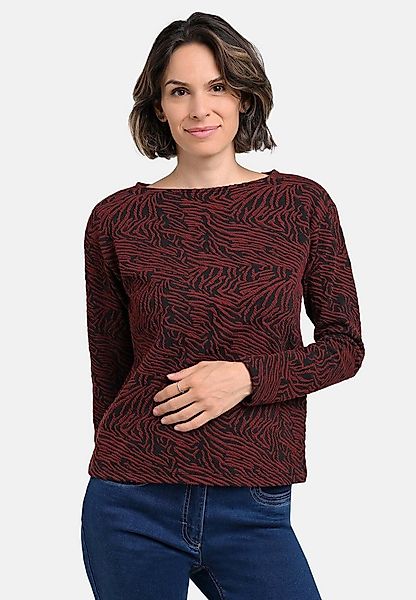 BICALLA T-Shirt Shirt mit Cloqué-Muster in Bordeaux/Schwarz (1-tlg) günstig online kaufen