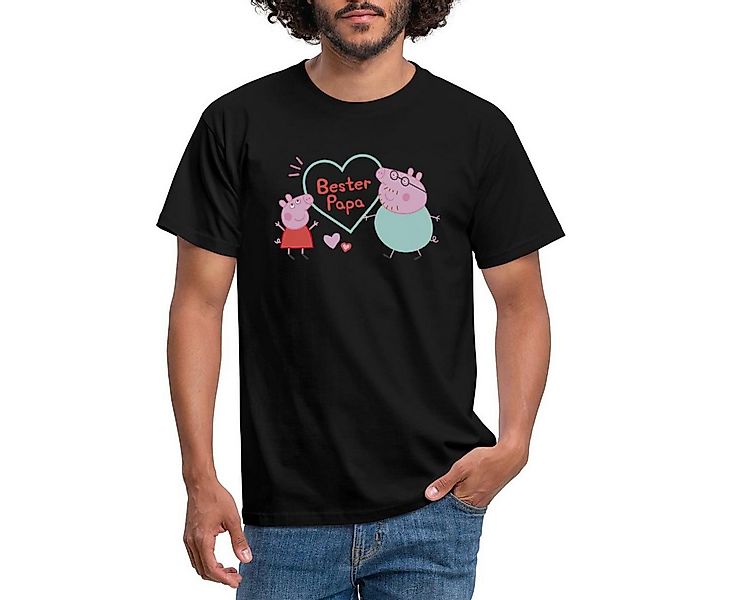Spreadshirt T-Shirt Peppa Pig Design Bester Papa Mit Peppa & Papa Wutz Männ günstig online kaufen