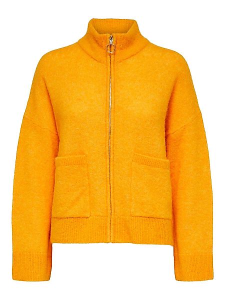 SELECTED Woll-alpakamix Reissverschluss Strickjacke Damen Orange günstig online kaufen