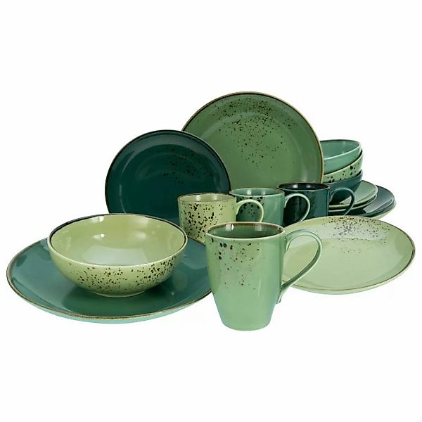 CreaTable Kombiservice Nature Collection GREEN LIFE grün Keramik günstig online kaufen