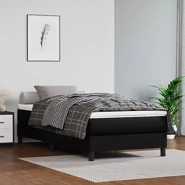 Vidaxl Boxspringbett Mit Matratze Schwarz 80x200 Cm Kunstleder günstig online kaufen