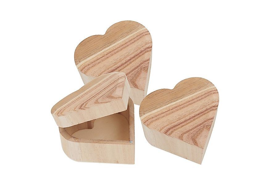 VBS Truhe Holzkästchen Herz, 10,5 cm x 9,5 cm x 5,5 cm 3er-Pack günstig online kaufen