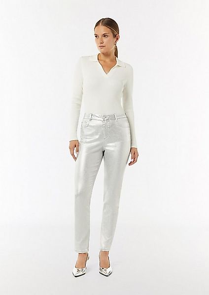 comma 7/8-Hose Hose Schmale Hose mit Silberbeschichtung günstig online kaufen