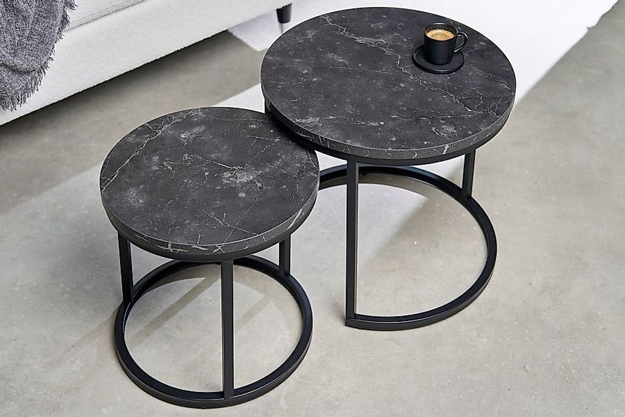riess-ambiente Couchtisch ELEGANCE Ø45cm schwarz (Set, 2-St), Wohnzimmer · günstig online kaufen